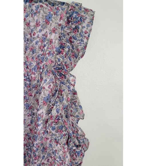 BB Dakota by Steve Madden Dress Womens Large Floral Chiffon Sleeveless Midi Boho - Picture 7 of 10